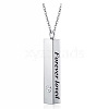 Cuboid with Word Forever Loved Urn Ashes Pendant Necklace with Rhinestone BOTT-PW0001-081C-P-1