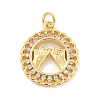 Brass Micro Pave Clear Cubic Zirconia Pendants KK-U007-01G-06-1