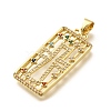 Rack Plating Brass Micro Pave Cubic Zirconia Pendants KK-L226-030G-03-2