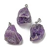 Raw Rough Natural Amethyst Pendants G-M405-02P-07-3