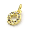 Letter Brass Micro Pave Clear Cubic Zirconia Pendants KK-K354-06G-O-2