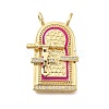 Brass Micro Pave Cubic Zirconia Pendants KK-Z125-23C-G-1