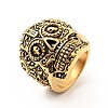 316 Stainless Steel Skull with Cross Finger Ring RJEW-C030-02A-AG-1