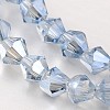 Electroplate Faceted Bicone Glass Beads Strands EGLA-P017-4mm-13-2