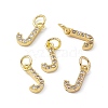 Real 18K Gold Plated Brass Micro Pave Clear Cubic Zirconia Charms KK-E068-VB452-J-4