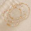 Boho Round Brass and Glass Seed Beaded Stretch Stackable Bracelet Sets BP2363-8-2