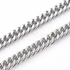 Non-Tarnish 304 Stainless Steel Diamond Cut Cuban Link Chain Necklaces NJEW-JN03368-03-2