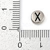 925 Sterling Silver Flat Round with Letter Beads STER-G044-01AS-X-3