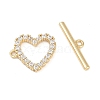 Brass Micro Pave Clear Cubic Zirconia Toggle Clasps KK-K391-07G-2