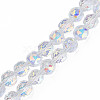 Electroplate Transparent Glass Beads Strands X-EGLA-N002-34A-C03-1