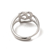 Non-Tarnish 304 Stainless Steel Double Heart Adjustable Ring for Women RJEW-P081-02P-3