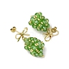 Christmas Bell Brass Dangle Stud Earrings EJEW-MZ00495-02-5