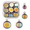 40Pcs 4 Style Ion Plating(IP) 304 Stainless Steel Pendant Cabochon Settings STAS-LS0001-56MC-2