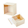 Unfinished Wood Storage Gift Box with Visible Acrylic Slide Lid FIND-WH0420-51-2