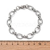 Tarnish Resistant 304 Stainless Steel Oval Link Chain Bracelets X-BJEW-Z011-12P-4