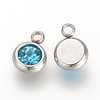 201 Stainless Steel Rhinestone Charms X-STAS-S068-12-1