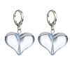 5 Pair 5 Color Acrylic Heart Dangle Leverback Earrings EJEW-TA00254-2