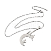 201 Stainless Steel Hollow Moon with Castle and Prayer Pendant Necklaces for Ramadan & Eid Mubarak NJEW-D318-05P-4