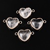 Natural Quartz Crystal Love Heart Pendants G-T138-205C-G-1