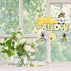 Bee Wood Hanging Welcome Sign HJEW-WH0071-01-4