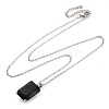 Rectangle Brass Pave Cubic Zirconia Pendant Necklaces for Women NJEW-G156-01P-07-2