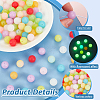   100Pcs 10 Colors Round Luminous Silicone Beads SIL-PH0001-20-4