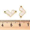 304 Stainless Steel White Enamel Connector Charms STAS-Z078-12G-3