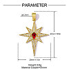Brass Micro Pave Red Cubic Zirconia Pendants CU-OY001-76G-2