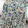 Natural Blue Azurite in Calcite Beads Strands X-G-P618-3mm-01-1