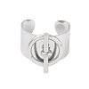 Non-Tarnish 304 Stainless Steel Circular & Rod-shaped Open Cuff Rings RJEW-C095-01P-2