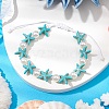 2Pcs Starfish Synthetic Turquoise & Acrylic Pearl Braided Bead Bracelets for Women BJEW-JB11263-4