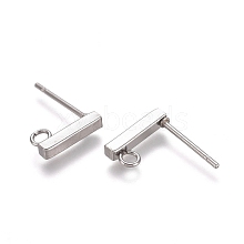 Non-Tarnish 304 Stainless Ear Stud Components STAS-M274-012B-P