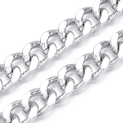 Aluminum Diamond Cut Faceted Curb Chains CHA-N003-20S-1