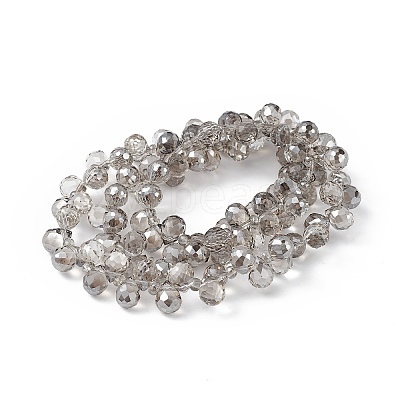 Transparent Electroplate Glass Beads Strands EGLA-F152A-PL01-1