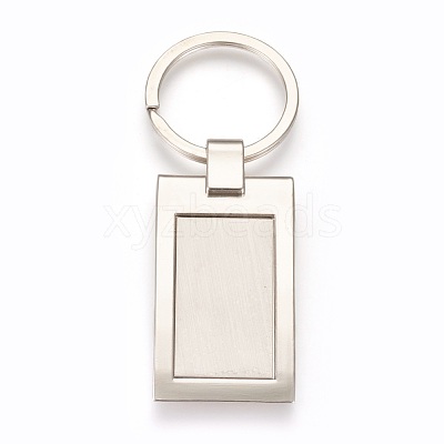Zinc Alloy Cabochon Settings Keychain KEYC-E028-03P-1