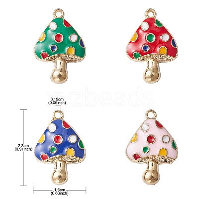 8Pcs 4 Colors Autumn Theme Rack Plating Alloy Enamel Pendants ENAM-YW0003-35-1