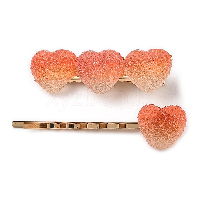 Gradient Heart Resin & Iron Clips Sets PHAR-F018-02D-1