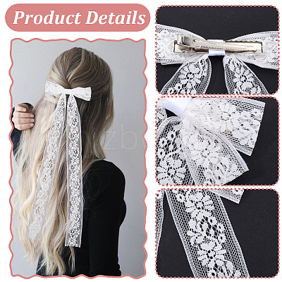 1Box Polyester Alloy Bowknot Hair Clips PHAR-CN0001-03-1