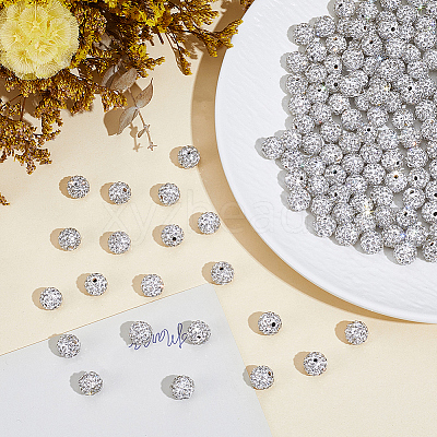 200Pcs Pave Disco Ball Beads RB-PA0001-11A-1