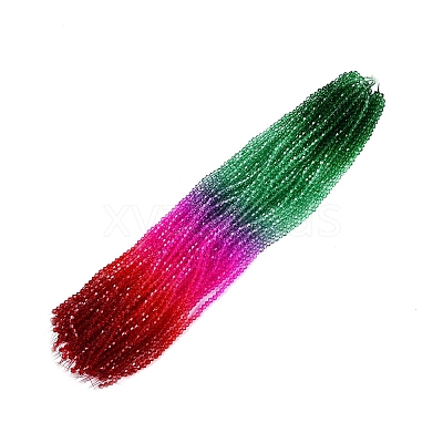 Gradient Color Baking Paint Glass Bead Strands DGLA-A039-T6mm-A010-1