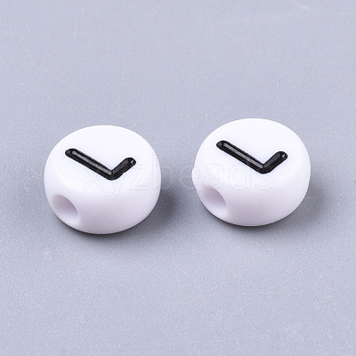 White Opaque Acrylic Beads X-SACR-R249-01M-1