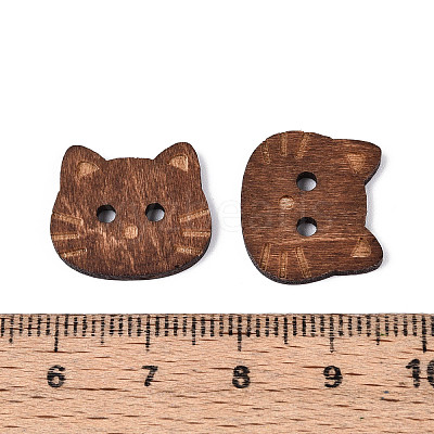 Cat Shape Wood Buttons BUTT-T013-11A-1