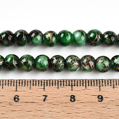 Baking Paint Glass Beads Strands DGLA-N003-6mm-B09-1