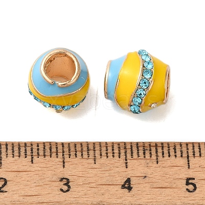 Rack Plating Alloy Enamel European Beads PALLOY-S189-45P-01-1