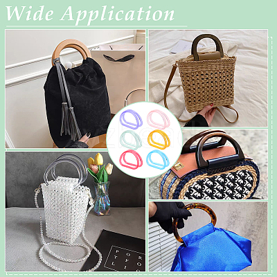 12Pcs 6 Colors Plastic D Ring Bag Handles FIND-PH0029-29-1