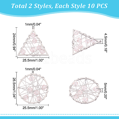 20Pcs 2 Styles 201 Stainless Steel Pendants STAS-UN0034-10-1