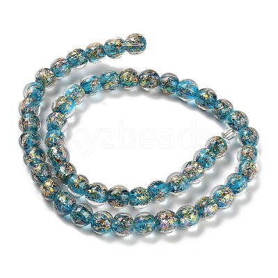 Handmade Dichroic Foil Glass Beads Strands DICH-U001-02G-1