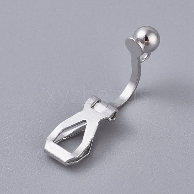 Brass Clip-on Earring Findings. with Loop KK-WH0033-64P-1
