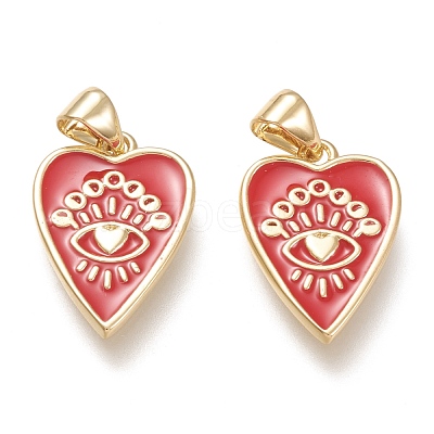Brass Enamel Pendants ZIRC-F116-10-G-1