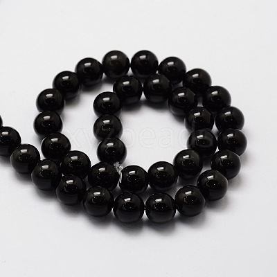 Natural Obsidian Round Beads Strands LS-G-E329-6mm-37-1